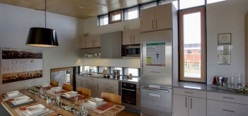The University of Nevada Las Vegas ventilated the kitchen effectively with tilt and turn windows. | Photo from Jason Flakes/U.S. Department of Energy Solar Decathlon The University of Nevada Las Vegas ventilated the kitchen effectively with tilt and turn windows. | Photo from Jason Flakes/U.S. Department of Energy Solar Decathlon