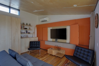 Interior of the house built by students from the University of Nevada Las Vegas. | Photo by Jason Flakes, U.S. Department of Energy Solar Decathlon Interior of the house built by students from the University of Nevada Las Vegas. | Photo by Jason Flakes, U.S. Department of Energy Solar Decathlon