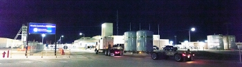 A truck arrives at the Waste Isolation Pilot Plant with the first shipment of transuranic waste to be shipped to the site after its reopening in January. A truck arrives at the Waste Isolation Pilot Plant with the first shipment of transuranic waste to be shipped to the site after its reopening in January.