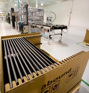 The end of Abound Solarâs PV manufacturing line | Photo Courtesy of Abound Solar The end of Abound Solarâs PV manufacturing line | Photo Courtesy of Abound Solar
