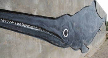 Fossils of the Ichthyosaur, a massive prehistoric marine reptile, are the prime attraction at Berlin-Ichthyosaur State Park which installed a 6-kilowatt solar lighting system at its Fossil House. Fossils of the Ichthyosaur, a massive prehistoric marine reptile, are the prime attraction at Berlin-Ichthyosaur State Park which installed a 6-kilowatt solar lighting system at its Fossil House.