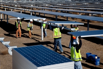 Above: The California Valley Solar Ranch, a 250-megawatt project in San Luis Obispo County, California, was made possible by a $1.2 billion loan guarantee from the Energy Departmentâs Loan Programs Office. Its developers say the project has created thousands of jobs and put an estimated $315 million into the local economy. | Photo courtesy of SunPower. Above: The California Valley Solar Ranch, a 250-megawatt project in San Luis Obispo County, California, was made possible by a $1.2 billion loan guarantee from the Energy Departmentâs Loan Programs Office. Its developers say the project has created thousands of jobs and put an estimated $315 million into the local economy. | Photo courtesy of SunPower.