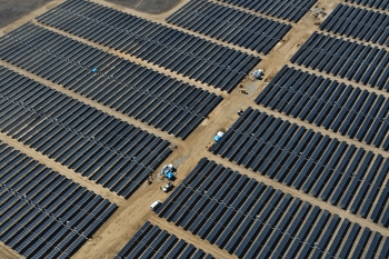 The California Valley Solar Ranch has a capacity of 250 MW -- enough energy to power the equivalent of every home in San Luis Obispo County. | Photo courtesy of SunPower. The California Valley Solar Ranch has a capacity of 250 MW -- enough energy to power the equivalent of every home in San Luis Obispo County. | Photo courtesy of SunPower.