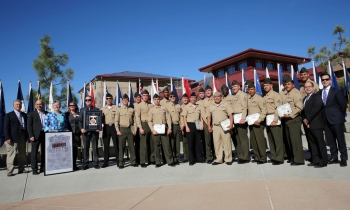 Marines from Camp Pendleton in California graduated from the Energy Department's solar job training program in February. | Photo courtesy of U.S. Marine Corps. Marines from Camp Pendleton in California graduated from the Energy Department's solar job training program in February. | Photo courtesy of U.S. Marine Corps.