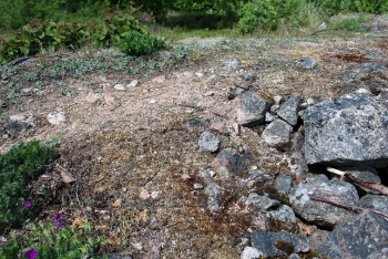The ruins of a Swedish hillfort site are shown here. The ruins of a Swedish hillfort site are shown here.