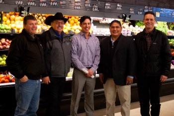 On Feb. 28, 2017, Office of Indian Energy Director Chris Deschene (second from right) joined the Coeur d'Alene Tribe to celebrate its upgraded Benewah Market in Plummer, Idaho. From left: Joe Peone (Bonneville Power Administration), Alfred M. Nomee (Coeur dâAlene Tribe), James Alexie (Coeur dâAlene Tribe), Chris Deschene, and Ken Johnston (Bonneville Power Administration). Photo from Jennifer Fletcher, Coeur d'Alene Tribe Council Fires Newspaper On Feb. 28, 2017, Office of Indian Energy Director Chris Deschene (second from right) joined the Coeur d'Alene Tribe to celebrate its upgraded Benewah Market in Plummer, Idaho. From left: Joe Peone (Bonneville Power Administration), Alfred M. Nomee (Coeur dâAlene Tribe), James Alexie (Coeur dâAlene Tribe), Chris Deschene, and Ken Johnston (Bonneville Power Administration). Photo from Jennifer Fletcher, Coeur d'Alene Tribe Council Fires Newspaper