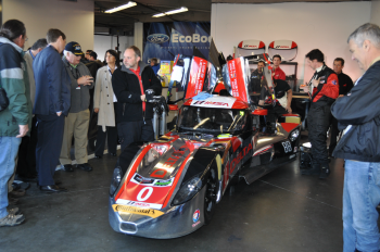 The DeltaWing prototype is about 50% lighter than most racecars and has a four-cylinder engine, which helps make it more fuel efficient. | Photo by Lee Slezak, Energy Department The DeltaWing prototype is about 50% lighter than most racecars and has a four-cylinder engine, which helps make it more fuel efficient. | Photo by Lee Slezak, Energy Department