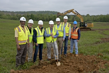Shown (from left): EM Portsmouth Site Director Dr. Vincent Adams, Fluor Government Group Environmental & Nuclear Business Line Senior Vice President Greg Meyer, Fluor-BWXT Portsmouth (FBP) Deputy Site Project Director Jeff Stevens, EM Portsmouth/Paducah Project Office Acting Manager Robert Edwards, FBP Site Project Director Dennis Carr, EM Portsmouth Site Lead Joel Bradburne, and EM Portsmouth OSWDF Federal Project Director Johnny Reising. Shown (from left): EM Portsmouth Site Director Dr. Vincent Adams, Fluor Government Group Environmental & Nuclear Business Line Senior Vice President Greg Meyer, Fluor-BWXT Portsmouth (FBP) Deputy Site Project Director Jeff Stevens, EM Portsmouth/Paducah Project Office Acting Manager Robert Edwards, FBP Site Project Director Dennis Carr, EM Portsmouth Site Lead Joel Bradburne, and EM Portsmouth OSWDF Federal Project Director Johnny Reising.