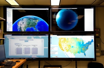 Data sources on display in IBM labs used in IBM's solar forecasting technology (Jon Simon/Feature Photo Service for IBM) Data sources on display in IBM labs used in IBM's solar forecasting technology (Jon Simon/Feature Photo Service for IBM)