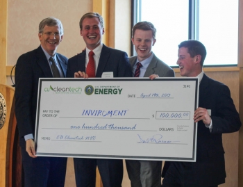 Acting Energy Secretary Poneman (far left) stand with a team of young entrepreneurs from Brigham Young University -- the regional winners of the National Clean Energy Business Plan Competition. | Photo by Ilya Pupko, ILAsoft.net. Acting Energy Secretary Poneman (far left) stand with a team of young entrepreneurs from Brigham Young University -- the regional winners of the National Clean Energy Business Plan Competition. | Photo by Ilya Pupko, ILAsoft.net.