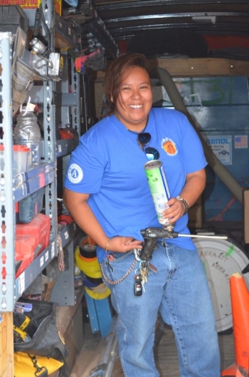 The Rocky Mountain Youth Corps' Jasmine Ramero found a new career in weatherization with help from the Energy Department.| Photo courtesy of Rocky Mountain Youth Corps. The Rocky Mountain Youth Corps' Jasmine Ramero found a new career in weatherization with help from the Energy Department.| Photo courtesy of Rocky Mountain Youth Corps.