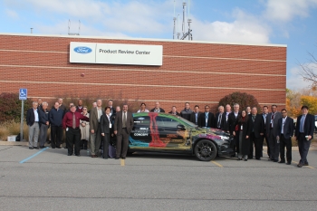 A team of vehicles experts was present during the crash test for Ford and Magna's Multimaterial Lightweight Vehicle. A team of vehicles experts was present during the crash test for Ford and Magna's Multimaterial Lightweight Vehicle.
