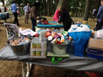The Nuclear Energy Program Office collected over 250 pounds of donations as part of a picnic with door prizes. | Photo courtesy of Diana Li, Nuclear Energy. The Nuclear Energy Program Office collected over 250 pounds of donations as part of a picnic with door prizes. | Photo courtesy of Diana Li, Nuclear Energy.