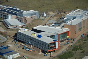 NREL's new high performance computer data center will reside in the Energy Systems Integration Facility, which is currently under construction. The data center will expand the laboratory's capabilities in modeling and simulation necessary to advance renewable energy and energy efficiency technologies. | Photo courtesy of Dennis Schroeder, NREL. NREL's new high performance computer data center will reside in the Energy Systems Integration Facility, which is currently under construction. The data center will expand the laboratory's capabilities in modeling and simulation necessary to advance renewable energy and energy efficiency technologies. | Photo courtesy of Dennis Schroeder, NREL.