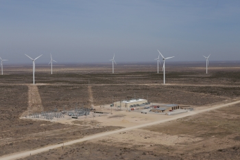 The Notrees Wind Storage Demonstration Project is a 36-megawatt energy storage and power management system, which completed testing and became fully operational in December. It shows how energy storage can moderate the intermittent nature of wind by storing excess energy when the wind is blowing and making it available later to the electric grid to meet customer demand. The Notrees Wind Storage Demonstration Project is a 36-megawatt energy storage and power management system, which completed testing and became fully operational in December. It shows how energy storage can moderate the intermittent nature of wind by storing excess energy when the wind is blowing and making it available later to the electric grid to meet customer demand.