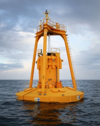 Ocean Power Technologies wave energy device. | Photo courtesy of Ocean Power Technologies. Ocean Power Technologies wave energy device. | Photo courtesy of Ocean Power Technologies.