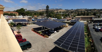 Pictured above is De-Meterâs inaugural project for Tiburcio Vasquez Health Center, a 200kW combination rooftop and carport distributed generation installation in San Leandro, CA. Photo courtesy of De-Meter. Pictured above is De-Meterâs inaugural project for Tiburcio Vasquez Health Center, a 200kW combination rooftop and carport distributed generation installation in San Leandro, CA. Photo courtesy of De-Meter.