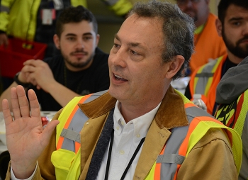 Portsmouth/Paducah Project Office Portsmouth Site Lead Joel Bradburne speaks to employees during a luncheon recognizing workers for their contributions to the X-326 deactivation and the unit 25-6 milestone. Portsmouth/Paducah Project Office Portsmouth Site Lead Joel Bradburne speaks to employees during a luncheon recognizing workers for their contributions to the X-326 deactivation and the unit 25-6 milestone.