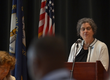 Acting EM Assistant Secretary Sue Cange delivers opening remarks during the EM Site-Specific Advisory Board Chairs meeting in Paducah, Kentucky. Acting EM Assistant Secretary Sue Cange delivers opening remarks during the EM Site-Specific Advisory Board Chairs meeting in Paducah, Kentucky.