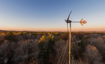 Unlike utility-scale wind turbines that can have blades longer than a football field, this Pika Energy T701, three-bladed, 1.5-kilowatt turbine is an example of an affordable small-wind system option to offset energy usage. | Photo courtesy Pika Energy Unlike utility-scale wind turbines that can have blades longer than a football field, this Pika Energy T701, three-bladed, 1.5-kilowatt turbine is an example of an affordable small-wind system option to offset energy usage. | Photo courtesy Pika Energy