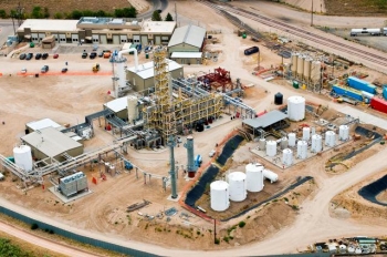 An aerial view of Rentech's Product Demonstration Unit (PDU) in Commerce City, Colorado. | Photo courtesy of Rentech. An aerial view of Rentech's Product Demonstration Unit (PDU) in Commerce City, Colorado. | Photo courtesy of Rentech.