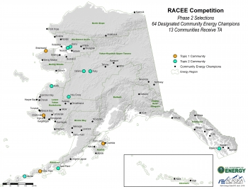 This map shows the 64 communities throughout Alaska designated as Community Efficiency Champions and 13 who are receiving technical assistance to reduce per capita energy consumption 15% by 2020. This map shows the 64 communities throughout Alaska designated as Community Efficiency Champions and 13 who are receiving technical assistance to reduce per capita energy consumption 15% by 2020.