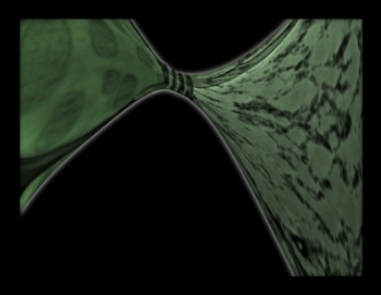 An artist's rendition of the tough new plastic. | Image courtesy of Mark Robbins, Oak Ridge National Lab. An artist's rendition of the tough new plastic. | Image courtesy of Mark Robbins, Oak Ridge National Lab.