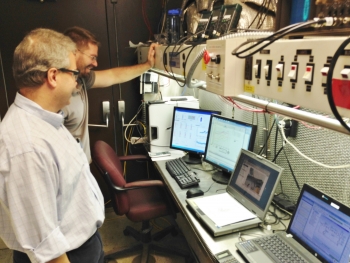 Mechanical Solutions, Inc.âs Supercharger could break open a major new market for heat pumps: cold climates. Here, MSI engineers Peter Chapman and Andrew Rogers monitor a Supercharger test in progress. Mechanical Solutions, Inc.âs Supercharger could break open a major new market for heat pumps: cold climates. Here, MSI engineers Peter Chapman and Andrew Rogers monitor a Supercharger test in progress.