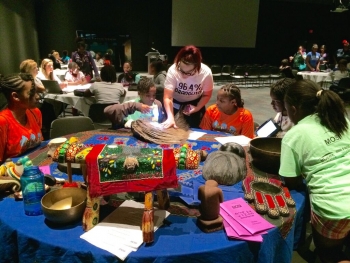 Girls from the Tampa Public Housing Authority participated in a hands-on activity at the Museum of Science and Industry. | Energy Department photo. Girls from the Tampa Public Housing Authority participated in a hands-on activity at the Museum of Science and Industry. | Energy Department photo.