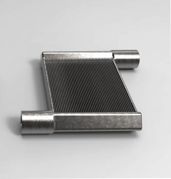 The University of Maryland used direct metal printingâa 3D printing technologyâto manufacture a unique miniaturized air-to-refrigerant heat exchanger as a single, continuous piece. Image: University of Maryland, Center for Environmental Energy Engineering. The University of Maryland used direct metal printingâa 3D printing technologyâto manufacture a unique miniaturized air-to-refrigerant heat exchanger as a single, continuous piece. Image: University of Maryland, Center for Environmental Energy Engineering.