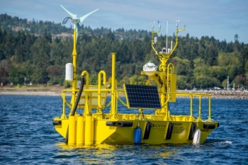 An Energy Department buoy that recently ended a 19-month deployment off Virginia Beach, Virginia, collected a wealth of data that is now available to help offshore wind industry partners optimize offshore wind farm development and design. Photo courtesy of Pacific Northwest National Laboratory. An Energy Department buoy that recently ended a 19-month deployment off Virginia Beach, Virginia, collected a wealth of data that is now available to help offshore wind industry partners optimize offshore wind farm development and design. Photo courtesy of Pacific Northwest National Laboratory.