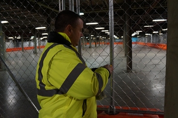 A physical security specialist with Wastren-EnergX Mission Support, LLC conducts a secured-area inspection as part of the contractorâs security oversight duties at the Portsmouth Gaseous Diffusion Plant Site. A physical security specialist with Wastren-EnergX Mission Support, LLC conducts a secured-area inspection as part of the contractorâs security oversight duties at the Portsmouth Gaseous Diffusion Plant Site.