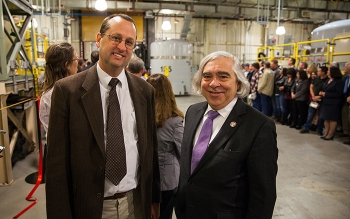 EMâs Carlsbad Field Office Manager Todd Shrader, left, and Energy Secretary Ernest Moniz, following the ribbon-cutting ceremony for the Waste Isolation Pilot Plant reopening. EMâs Carlsbad Field Office Manager Todd Shrader, left, and Energy Secretary Ernest Moniz, following the ribbon-cutting ceremony for the Waste Isolation Pilot Plant reopening.