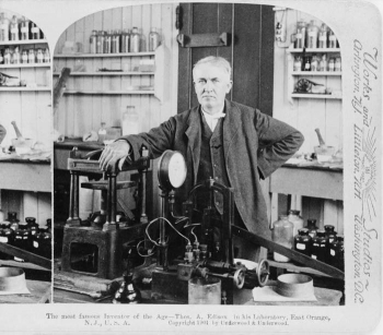 Thomas A. Edison in his "Invention Factory," 1901. | Photo courtesy of the Prints and Photographs Division, Library of Congress. Thomas A. Edison in his "Invention Factory," 1901. | Photo courtesy of the Prints and Photographs Division, Library of Congress.