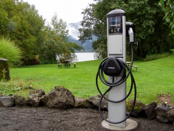 This ChargePoint station is located in the Columbia River Gorge National Scenic Area in Stevenson, WA, -- an area that is adjacent to the city's shops, restaurants, spas and art galleries. | Photo courtesy of Port of Skamania. This ChargePoint station is located in the Columbia River Gorge National Scenic Area in Stevenson, WA, -- an area that is adjacent to the city's shops, restaurants, spas and art galleries. | Photo courtesy of Port of Skamania.