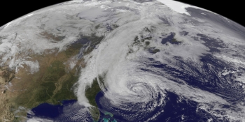 Because of climate change, more frequent and intense weather events -- like this hurricane over the Atlantic Ocean, viewed from a satellite -- are becoming more common. Finding ways to reduce global emissions could help. Because of climate change, more frequent and intense weather events -- like this hurricane over the Atlantic Ocean, viewed from a satellite -- are becoming more common. Finding ways to reduce global emissions could help.