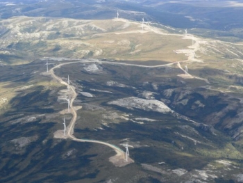 An aerial view of Eva Creek Wind Farm, which started generating electricity last year. | Photo courtesy of Golden Valley Electric Association An aerial view of Eva Creek Wind Farm, which started generating electricity last year. | Photo courtesy of Golden Valley Electric Association