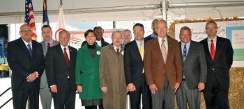 Officials and DuPont employees stand by first bales of corn stover to be processed at DuPontâs 30-million-gallon cellulosic ethanol plant. Left to right: Mayor Lynn Lathrop (of Nevada, Iowa), Bioenergy Technologies Office Director Jonathan Male, Congressman Steven King of Iowa, Lt. Governor Kimberly Reynolds of Iowa, Simon Estes (Iowan opera singer who performed the National Anthem), Governor Terry Branstad of Iowa, Story County farmer Brian Sampson, President of DuPont Industrial Biosciences William Feehery, Terraun Jones (Operations Manager for the site), Senator Charles Grassley of Iowa, Iowa Secretary of Agriculture Bill Northey, and DuPont Global Business Director Jan Koninckx | Photo courtesy of DuPont. Officials and DuPont employees stand by first bales of corn stover to be processed at DuPontâs 30-million-gallon cellulosic ethanol plant. Left to right: Mayor Lynn Lathrop (of Nevada, Iowa), Bioenergy Technologies Office Director Jonathan Male, Congressman Steven King of Iowa, Lt. Governor Kimberly Reynolds of Iowa, Simon Estes (Iowan opera singer who performed the National Anthem), Governor Terry Branstad of Iowa, Story County farmer Brian Sampson, President of DuPont Industrial Biosciences William Feehery, Terraun Jones (Operations Manager for the site), Senator Charles Grassley of Iowa, Iowa Secretary of Agriculture Bill Northey, and DuPont Global Business Director Jan Koninckx | Photo courtesy of DuPont.