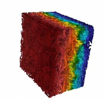 A simulation of pressure applied to felt used to absorb water in a paper drying process is one of the projects that received funding from the Department of Energy. | <em>Photo courtesy of David Trebotich/Lawrence Berkeley National Laboratory</em> A simulation of pressure applied to felt used to absorb water in a paper drying process is one of the projects that received funding from the Department of Energy. | <em>Photo courtesy of David Trebotich/Lawrence Berkeley National Laboratory</em>