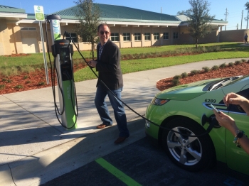 An EV charger installed thanks to the North Florida Clean Fuels' new ChargeWell program. | Photo courtesy of Clean Cities An EV charger installed thanks to the North Florida Clean Fuels' new ChargeWell program. | Photo courtesy of Clean Cities