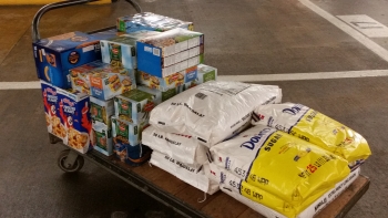 Javed Zaidi, who works in the Energy Information Administration (EIA), has filled his truck with food to be donated for the past four years of Feds Feed Families. This year's haul included rice, cereal, fruit cups, sugar and macaroni and cheese. | Photo courtesy of Javed Zaidi. Javed Zaidi, who works in the Energy Information Administration (EIA), has filled his truck with food to be donated for the past four years of Feds Feed Families. This year's haul included rice, cereal, fruit cups, sugar and macaroni and cheese. | Photo courtesy of Javed Zaidi.