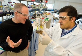 Jay Keasling (left), speaks with Rajit Sapar at the Joint BioEnergy Institute in 2013. Keasling co-founded Lygos, which received funding through the Energy Departmentâs Small Business Innovation Research for a biofuel project. | Photo by Lawrence Berkeley National Laboratory Jay Keasling (left), speaks with Rajit Sapar at the Joint BioEnergy Institute in 2013. Keasling co-founded Lygos, which received funding through the Energy Departmentâs Small Business Innovation Research for a biofuel project. | Photo by Lawrence Berkeley National Laboratory