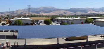 A portion of the new 141 kilowatt solar photovoltaic energy system at Monterey Countyâs Laurel Yard Complex in Salinas, California. The system is expected to save the county thousands of dollars a year in energy costs. <a href="http://energy.gov/sites/prod/files/monterey-california-solar-array-panorama.jpg">Click here</a> to see a panoramic view of the entire solar array. | Photo courtesy of Santa Cruz Westside Electric, DBA Sandbar. A portion of the new 141 kilowatt solar photovoltaic energy system at Monterey Countyâs Laurel Yard Complex in Salinas, California. The system is expected to save the county thousands of dollars a year in energy costs. <a href="http://energy.gov/sites/prod/files/monterey-california-solar-array-panorama.jpg">Click here</a> to see a panoramic view of the entire solar array. | Photo courtesy of Santa Cruz Westside Electric, DBA Sandbar.