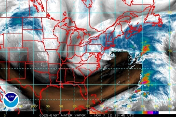 On November 7, a Norâeaster began to impact the Mid-Atlantic and Northeast with strong winds, rain or snow, and coastal flooding. | Photo courtesy of NOAA. On November 7, a Norâeaster began to impact the Mid-Atlantic and Northeast with strong winds, rain or snow, and coastal flooding. | Photo courtesy of NOAA.