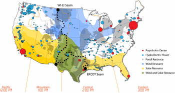 Conceptual representation of the three major seams in the United States. Current seams limit the value of diverse natural resources across various regions. Conceptual representation of the three major seams in the United States. Current seams limit the value of diverse natural resources across various regions.