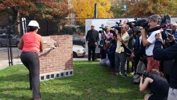 Washington, D.C. Mayor Muriel Bowser kicks off the redevelopment of the Phyllis Wheatley YWCA at a âwall-breakingâ ceremony. | Photo courtesy of The Solar Foundation Washington, D.C. Mayor Muriel Bowser kicks off the redevelopment of the Phyllis Wheatley YWCA at a âwall-breakingâ ceremony. | Photo courtesy of The Solar Foundation