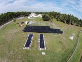 This solar photovoltaic (PV) array is being tested in hot, humid weather at the Cocoa, Florida Regional Test Center. This solar photovoltaic (PV) array is being tested in hot, humid weather at the Cocoa, Florida Regional Test Center.