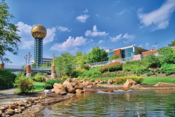 Located on the banks of the Tennessee River and in the foothills of the Great Smoky Mountains, the City of Knoxville is a leader in protecting natural resources while promoting economic and social vitality. | Photo courtesy of the City of Knoxville. Located on the banks of the Tennessee River and in the foothills of the Great Smoky Mountains, the City of Knoxville is a leader in protecting natural resources while promoting economic and social vitality. | Photo courtesy of the City of Knoxville.