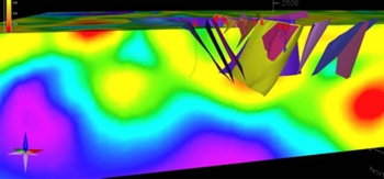 Geothermal energy in the subsurface is better understood through data visualization, as in this model developed by Ormat Technologies on the McGinness Hills geothermal project in Nevada. As the National Geothermal Data System continues to gather scientific information from geothermal projects nationwide, access to this free, open-source tool will multiply and can hope to reduce the costs and risk of geothermal energy development. Geothermal energy in the subsurface is better understood through data visualization, as in this model developed by Ormat Technologies on the McGinness Hills geothermal project in Nevada. As the National Geothermal Data System continues to gather scientific information from geothermal projects nationwide, access to this free, open-source tool will multiply and can hope to reduce the costs and risk of geothermal energy development.
