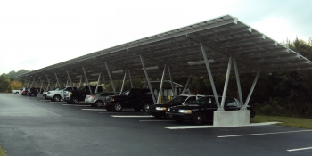 With a grant from the Energy Department's Energy Efficiency and Conservation Block Grant Program, the community of Ocean View, Delaware, installed a carport-mounted solar array that is saving taxpayers money on town utility bills. | Photo courtesy of the Town of Ocean View. With a grant from the Energy Department's Energy Efficiency and Conservation Block Grant Program, the community of Ocean View, Delaware, installed a carport-mounted solar array that is saving taxpayers money on town utility bills. | Photo courtesy of the Town of Ocean View.